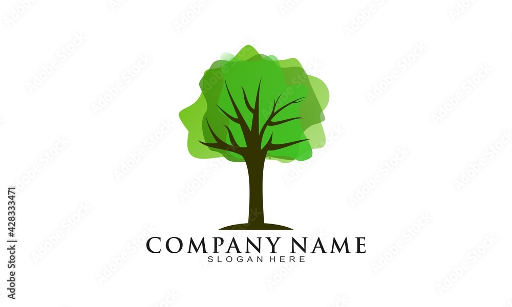 Creative tree illustration vector logo