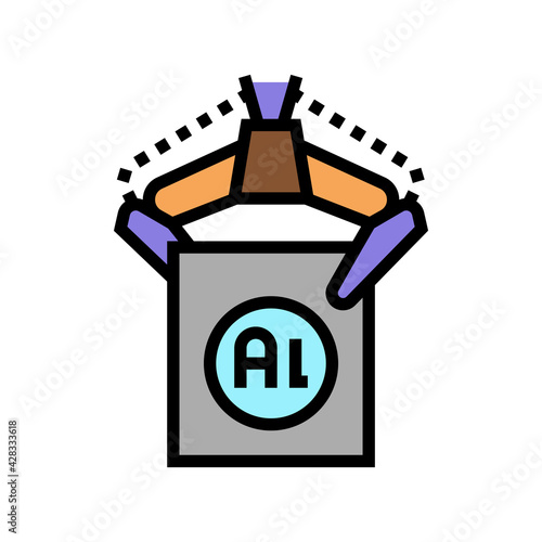 carrying aluminium production in plant color icon vector. carrying aluminium production in plant sign. isolated symbol illustration