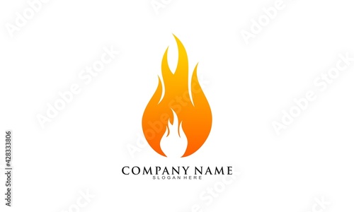 Hot fire vector logo