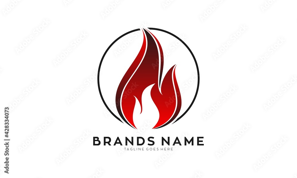 Red fire elegant vector logo Red fire elegant vector logo