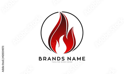 Red fire elegant vector logo