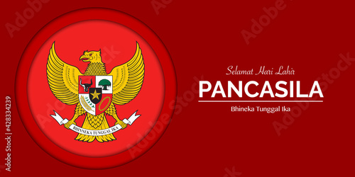 Pancasila Day Papercut Banner Template photo