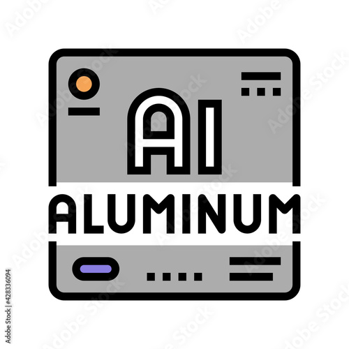 aluminium chemical material color icon vector. aluminium chemical material sign. isolated symbol illustration