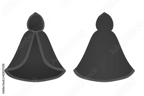 Black  cloak mantle. vector illustration