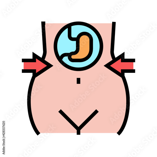 reducing stomach for weight loss color icon vector. reducing stomach for weight loss sign. isolated symbol illustration
