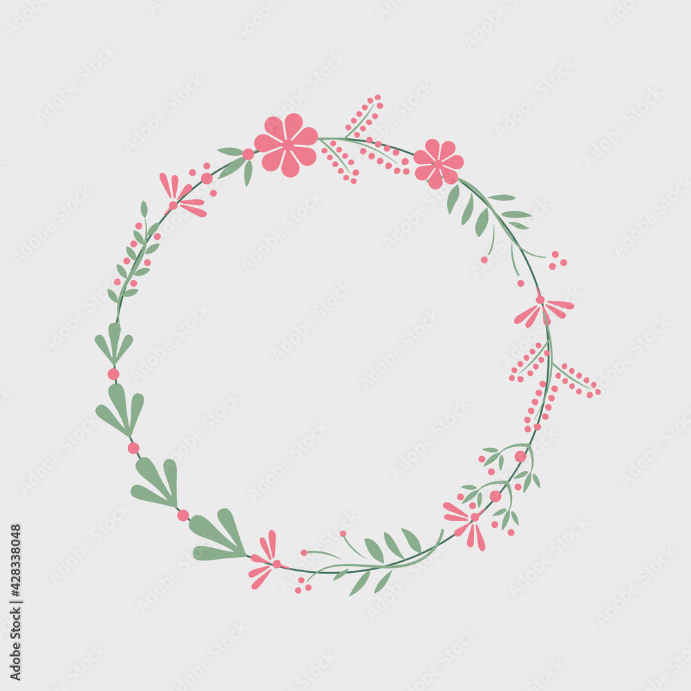 Floral wreath with space for text Floral wreath with space for text