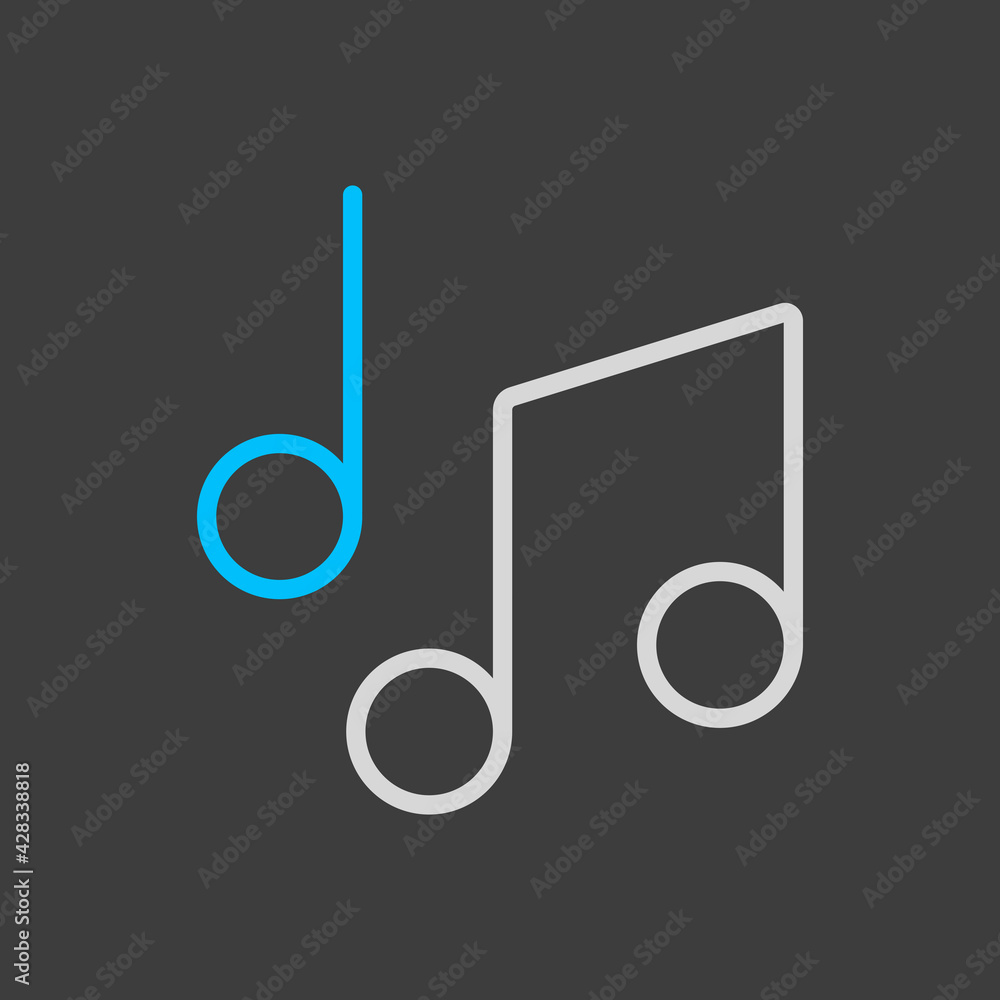 Music notes, song, melody or tune vector icon Music notes, song, melody or tune vector icon