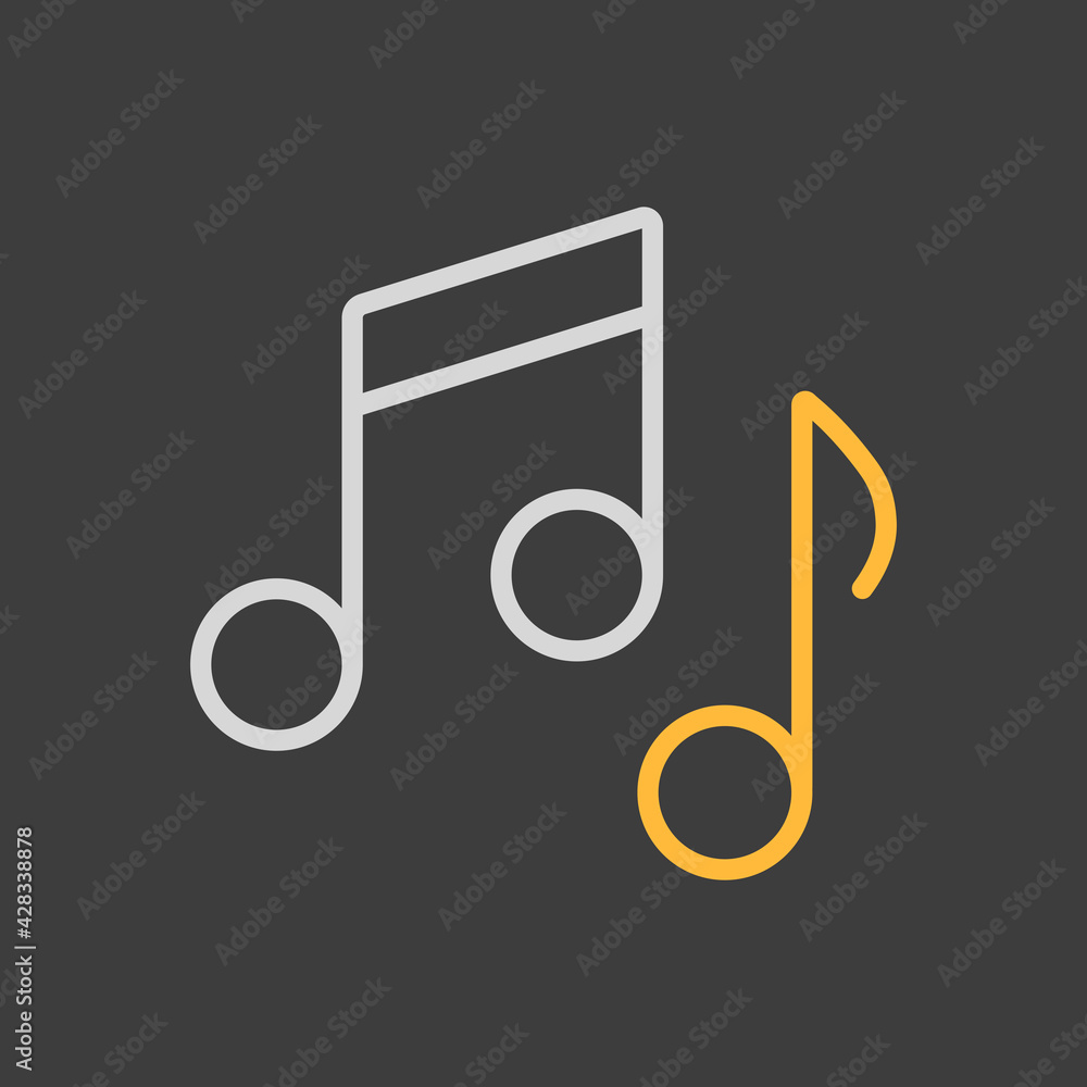 Music notes, song, melody or tune vector icon Music notes, song, melody or tune vector icon