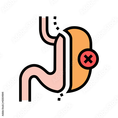 sleeve resection bariatric color icon vector. sleeve resection bariatric sign. isolated symbol illustration