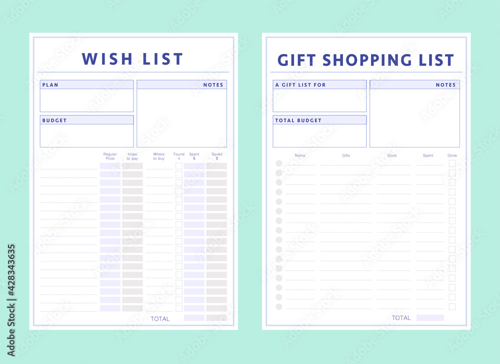 Minimal Printable Gift List Planner