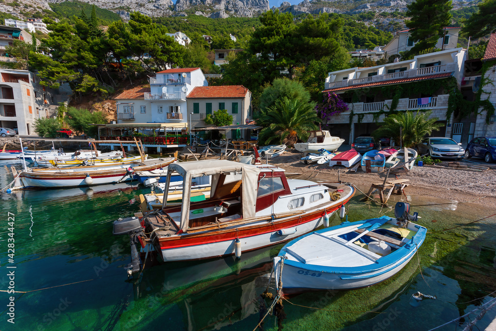 Pisak is a small tourist village located on the Omish Riviera. Dalmatia, Croatia