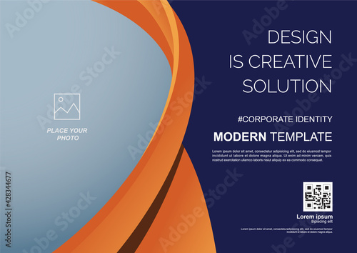 Template vector design for Brochure, Annual Report, Web design Poster, Corporate Presentation, Flyer, layout modern with blue color size horizontal, Easy to use and edit.