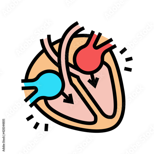 diastole disease color icon vector. diastole disease sign. isolated symbol illustration