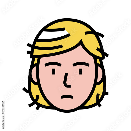 hair damage disease color icon vector. hair damage disease sign. isolated symbol illustration
