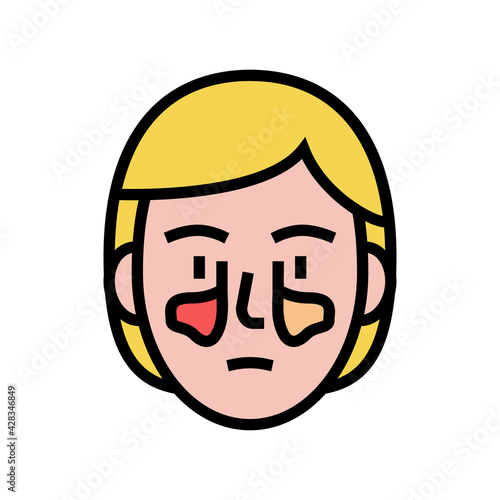 sinusitis disease color icon vector. sinusitis disease sign. isolated symbol illustration