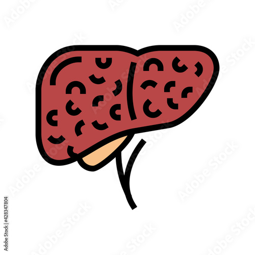 liver cirrhosis disease color icon vector. liver cirrhosis disease sign. isolated symbol illustration