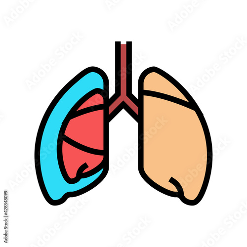 pneumothorax disease color icon vector. pneumothorax disease sign. isolated symbol illustration