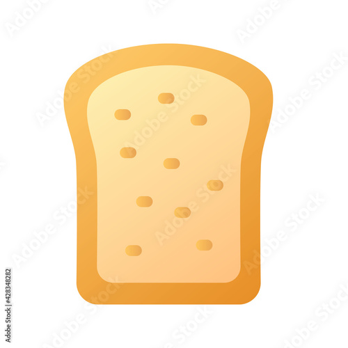 bread butter wheat bread single isolated icon with smooth style