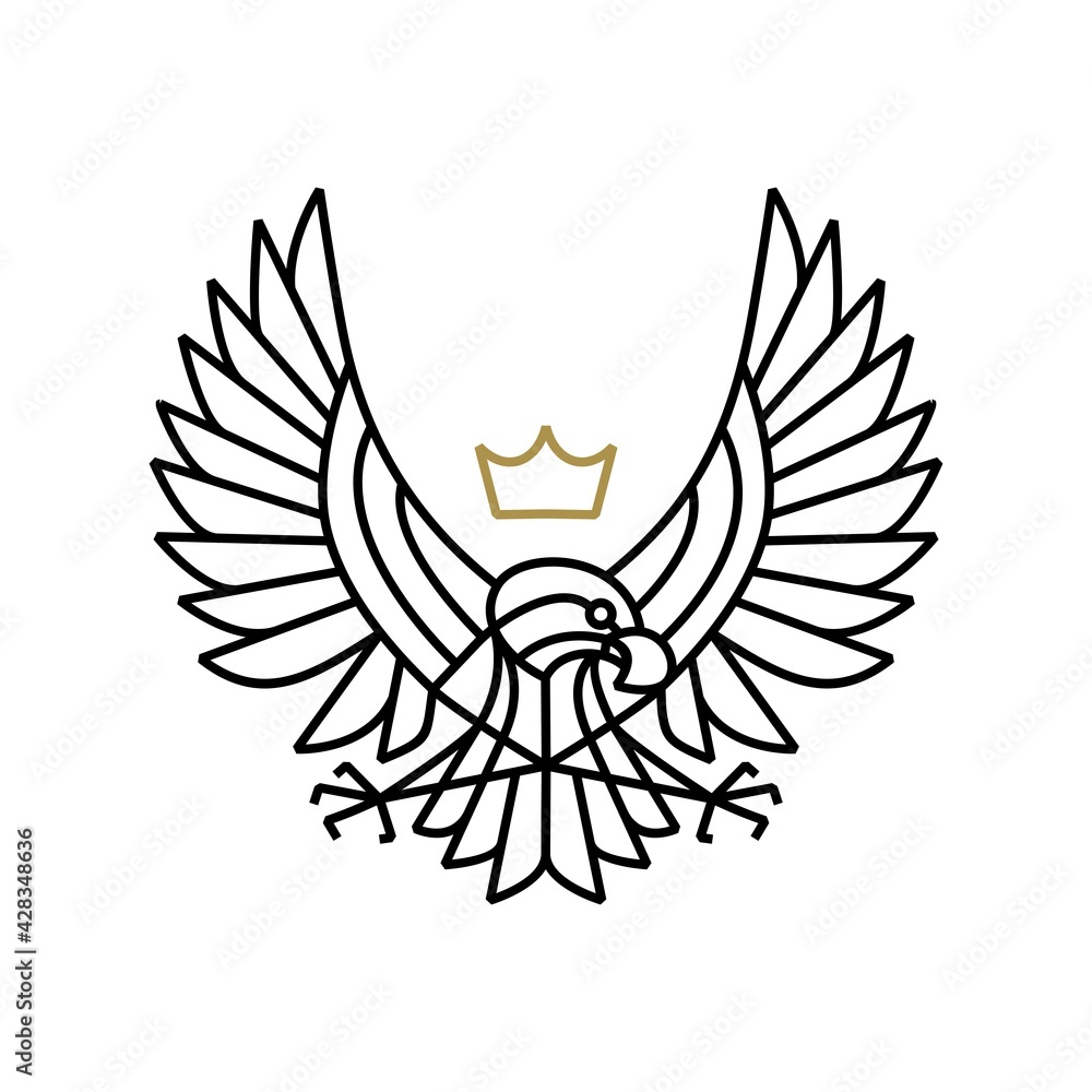 Obraz premium eagle hawk bird of prey motorcycle club logo vector icon illustration