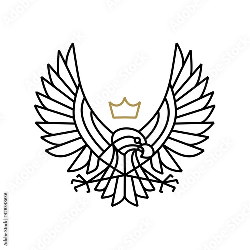 eagle hawk bird of prey motorcycle club logo vector icon illustration