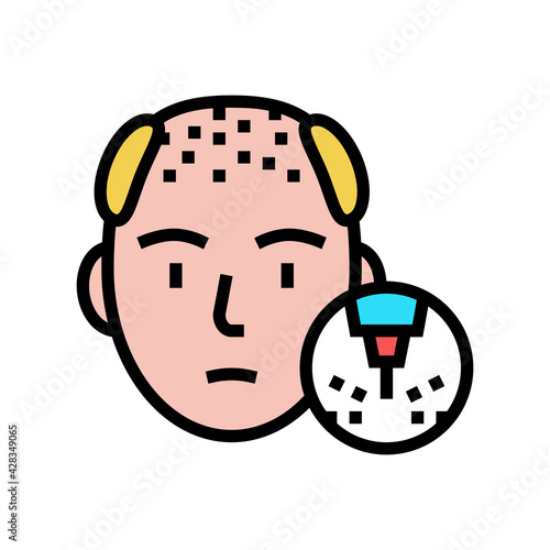 baldness disease color icon vector. baldness disease sign. isolated symbol illustration