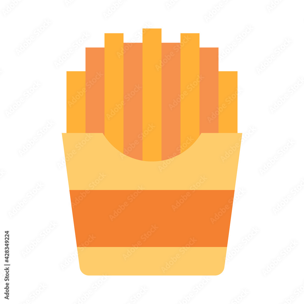 french fries fast food single isolated icon with flat style french fries fast food single isolated icon with flat style