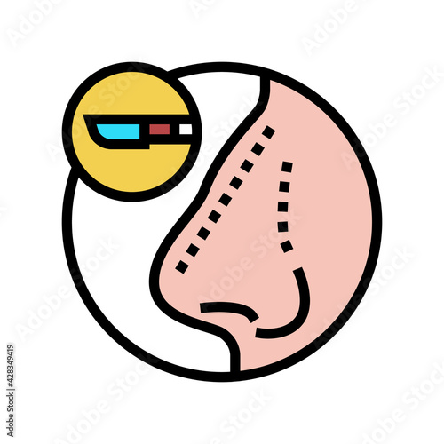 rhinoplasty treatment color icon vector. rhinoplasty treatment sign. isolated symbol illustration