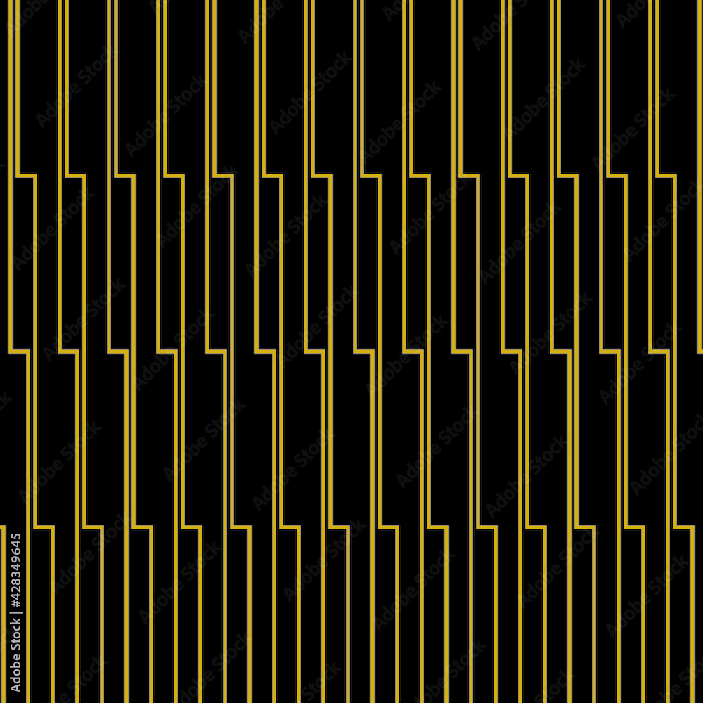 Geometric of vertical stripe pattern. Design trellis regular lines gold on black background. Design print for illustration, texture, textile, wallpaper, background. Set 2 Geometric of vertical stripe pattern. Design trellis regular lines gold on black background. Design print for illustration, texture, textile, wallpaper, background. Set 2