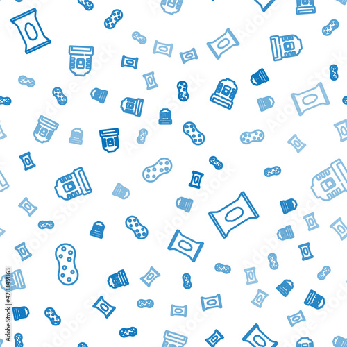 Set line Sponge, Wet wipe pack and Epilator on seamless pattern. Vector