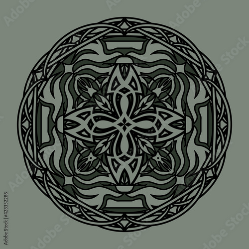 abstract gothic mandala in medieval style