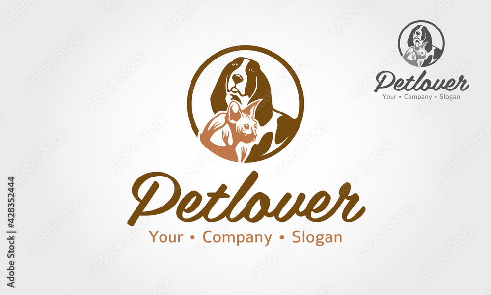 Pet Lovers Vector Logo Template. This logo template is a nice and clear logo design for business, nonprofit organizations, pet community, etc.