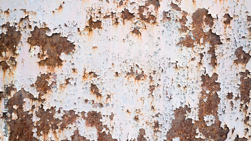 abstract corroded old white paint on metal walls The wall is cracked with old white paint, Rusty on old metal background ,Metal rust Texture, old metal iron rust texture