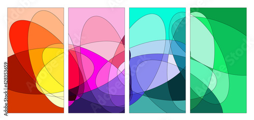 Vector colorful abstract fluid and geometric psychedelic background