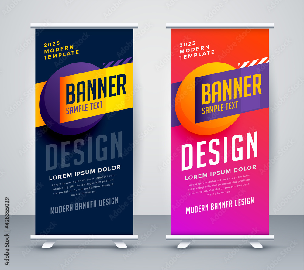 abstract stylish roll up standee banner design abstract stylish roll up standee banner design