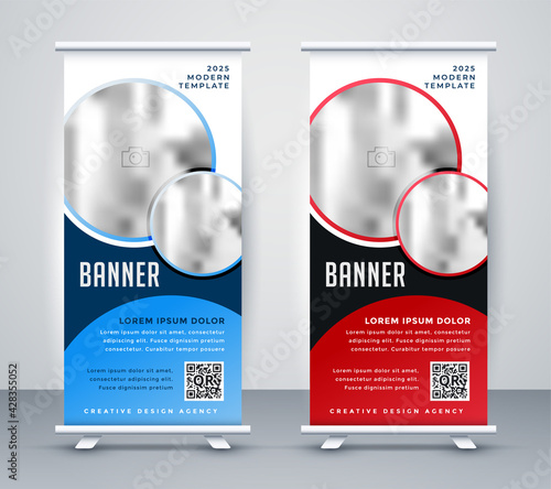 vertical roll up banner standee template design