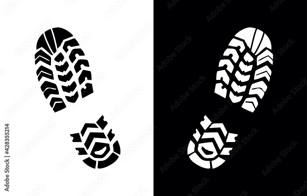 Shoe Print Vector Sign Shoe Print Vector Sign