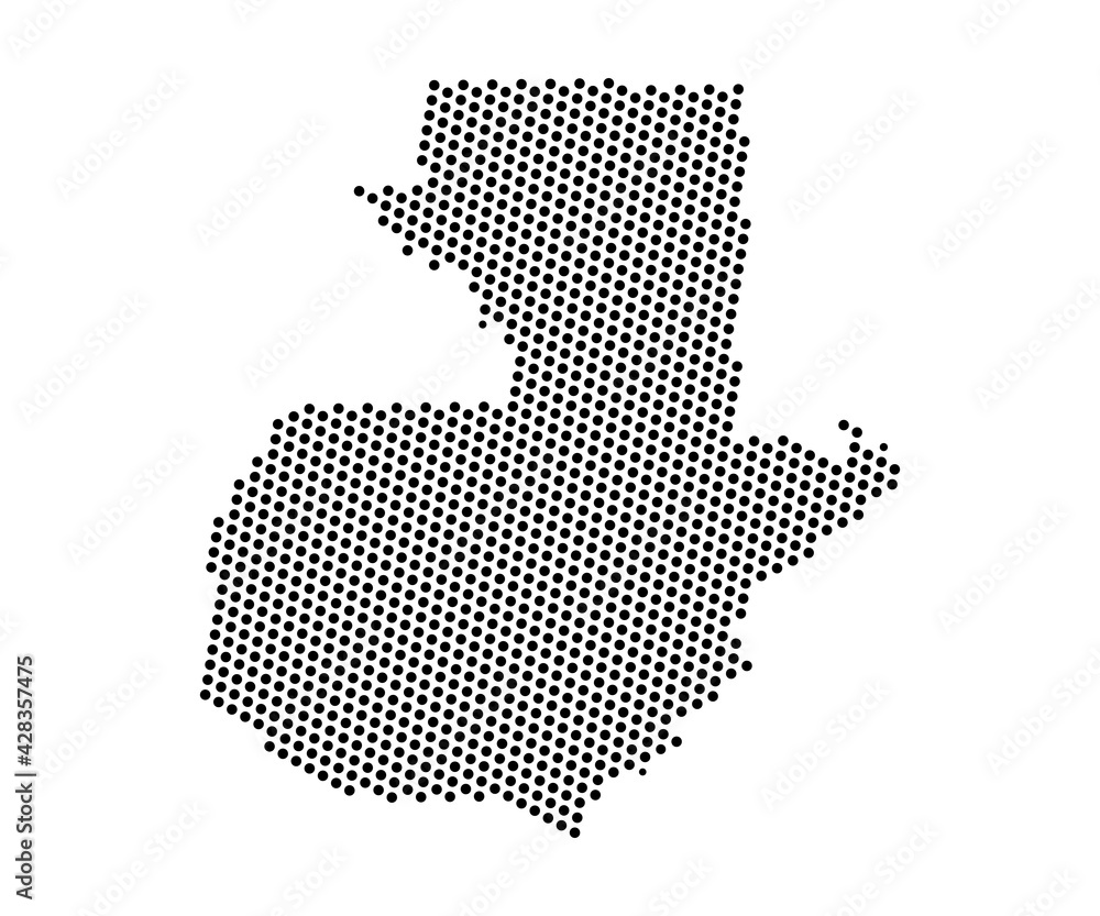 Abstract map of Guatemala dots planet, lines, global world map halftone concept. Vector illustration eps 10.