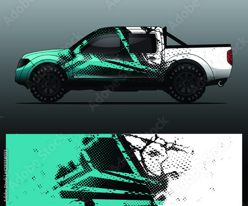 Truck decal graphic wrap vector, abstract background