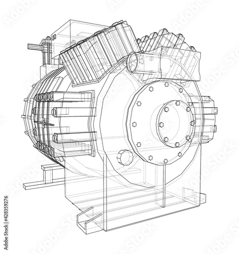 Air conditioning compressor. Vector