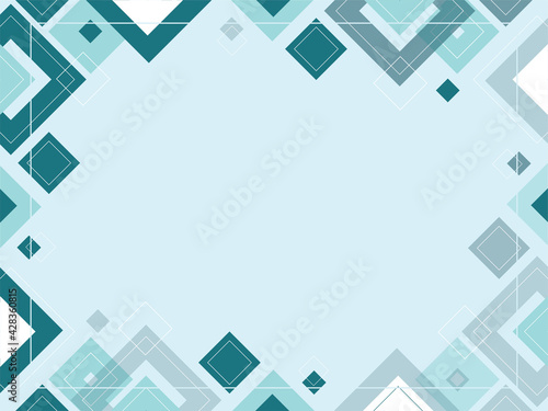 Abstract geometric background pattern, mosaic template, banner design, triangle and square shapes with copy space, place for text, modern blue concept