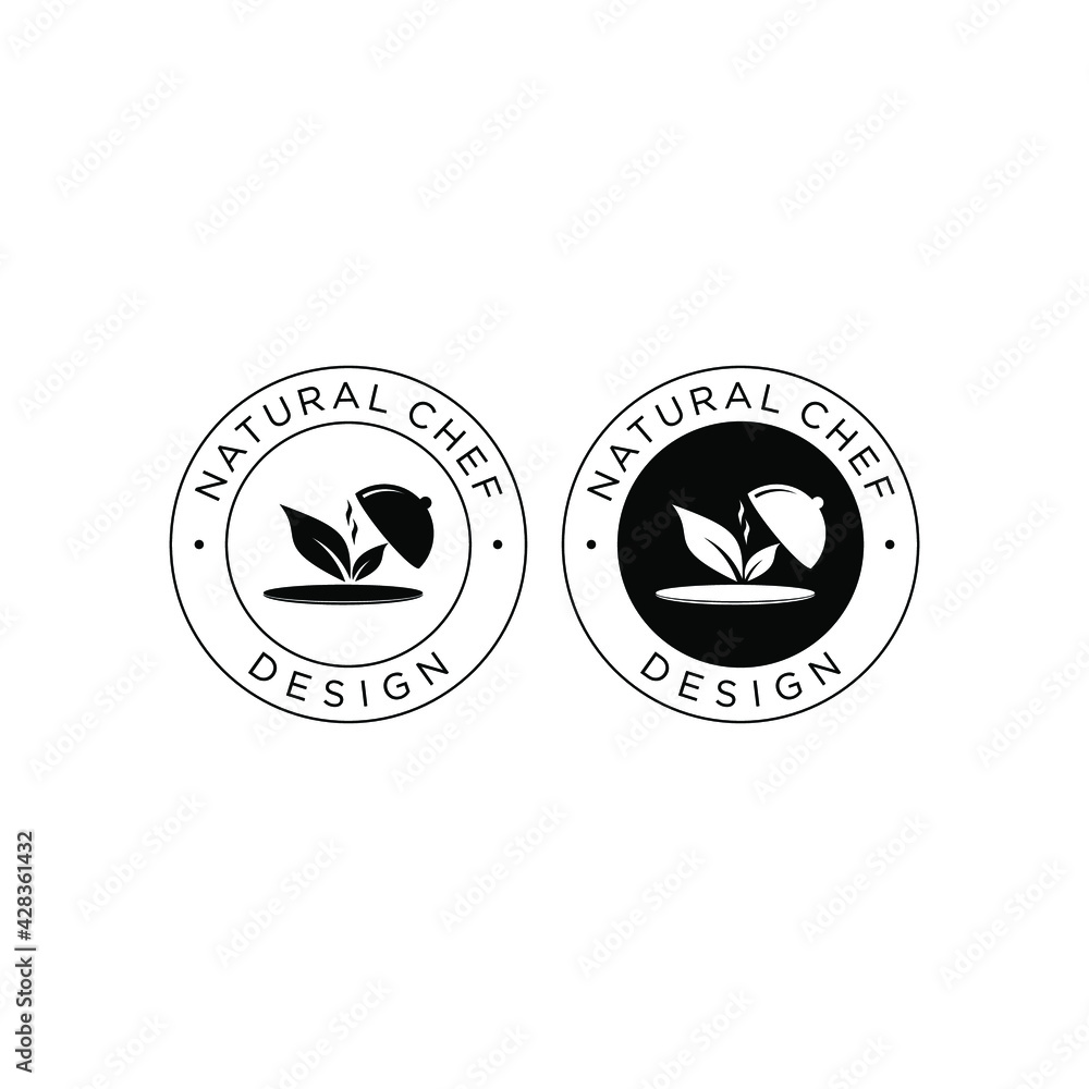 logo natural chef design vector