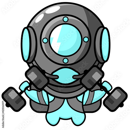 mascot illustration of fitness diver helmet mascot character © Kristian