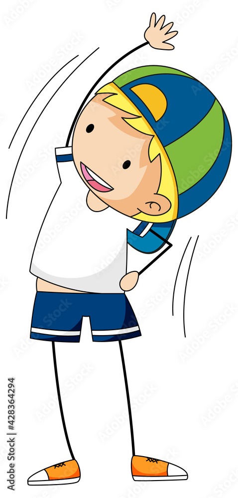 Happy boy enjoy dancing doodle cartoon character Happy boy enjoy dancing doodle cartoon character