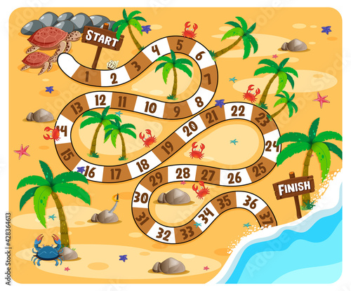 Path board game beach theme