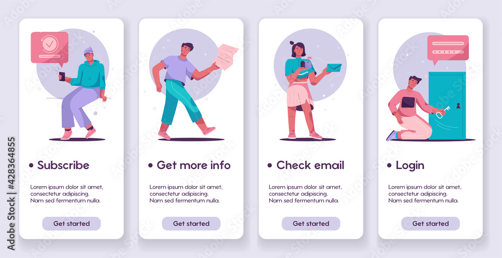 Vector banner illustration of Onboarding concept Vector banner illustration of Onboarding concept