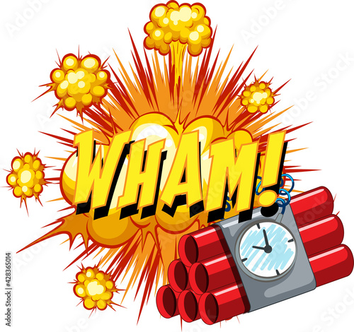 Comic speech bubble with wham text