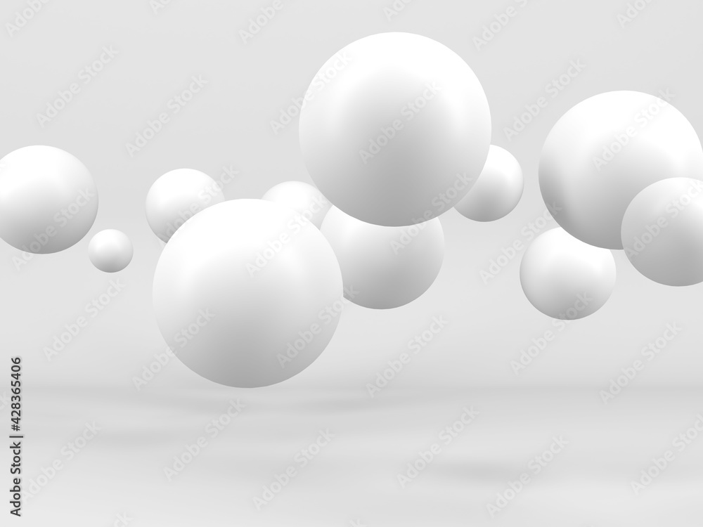 Abstract white many spheres design background Abstract white many spheres design background