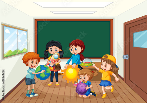 Student in sciene classroom