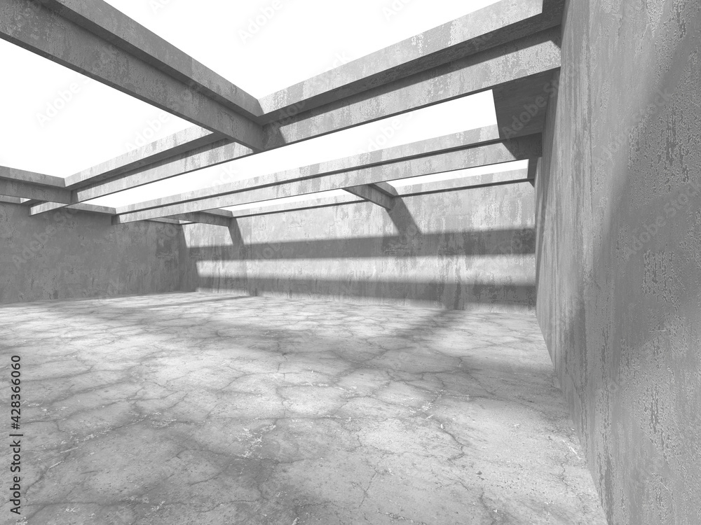 Dark Concrete Wall Architecture. Empty Room Dark Concrete Wall Architecture. Empty Room