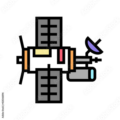 satellite equipment color icon vector. satellite equipment sign. isolated symbol illustration photo